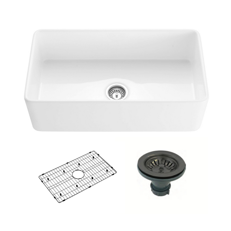 Fireclay Farmhouse Kitchen Sink White - ShoppingDetangled