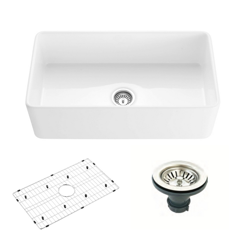 Fireclay Farmhouse Kitchen Sink White - ShoppingDetangled