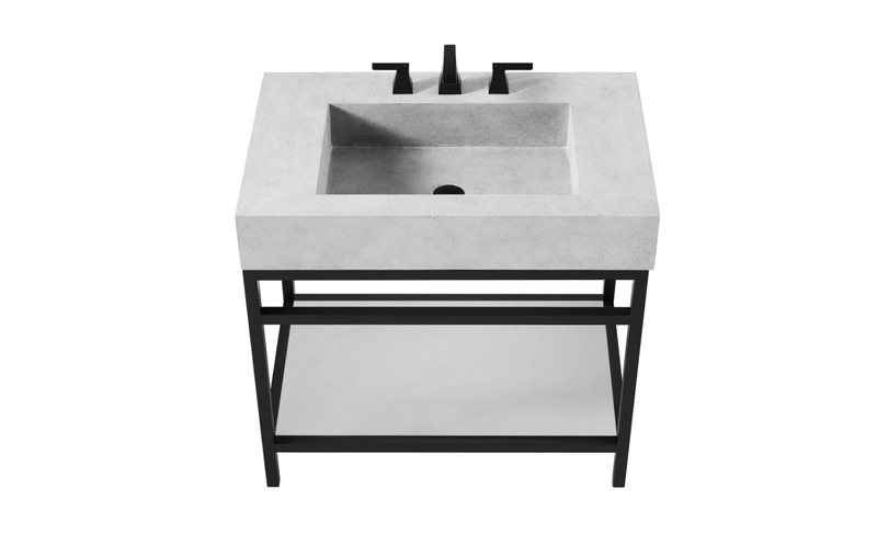 SINGLE BOWL VANITY Floating Concrete Sink w/ Stand - ShoppingDetangled