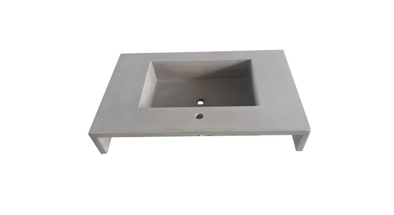 SINGLE BOWL VANITY Floating Concrete Sink w/ Stand - ShoppingDetangled