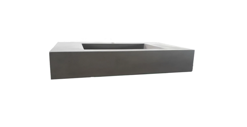 SINGLE BOWL VANITY Floating Concrete Sink w/ Stand - ShoppingDetangled